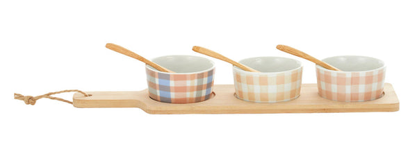 GINNY CERAMIC & BAMBOO SERVE SET