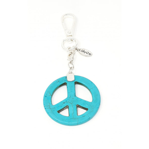 KEYRING - TURQUIOSE PEACE SIGN